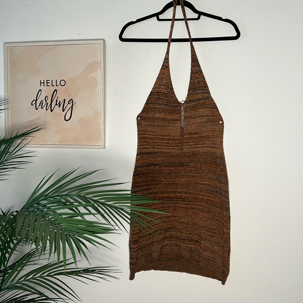 Backless crochet dress